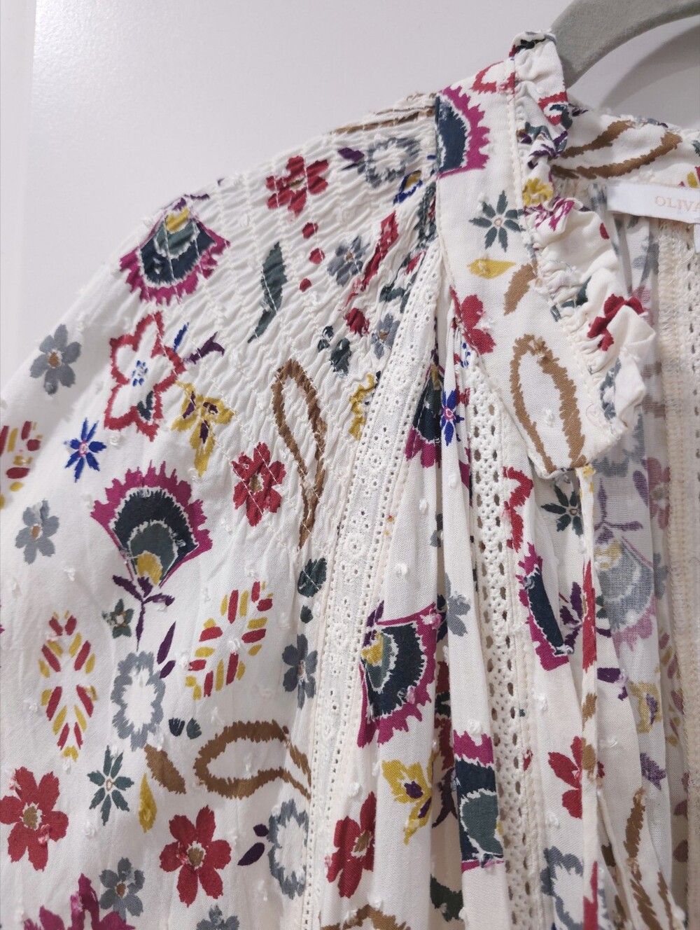 OLIVACEOUS Boho Tiered Floral Mini Dress | Effortless Festival & Resort Style, L - Picture 4 of 16